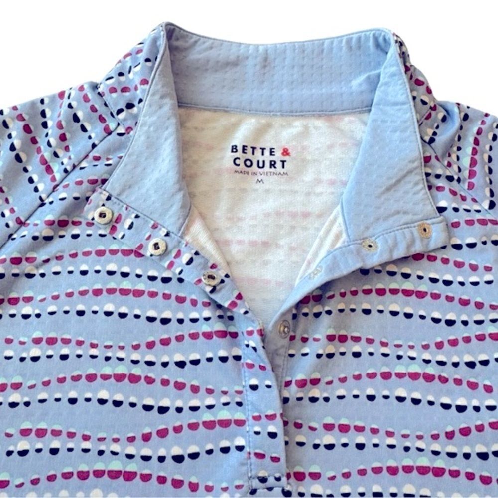 Bette & Court Button Front Golf Raglan Sleeve Polo Size Medium - Picture 3 of 8